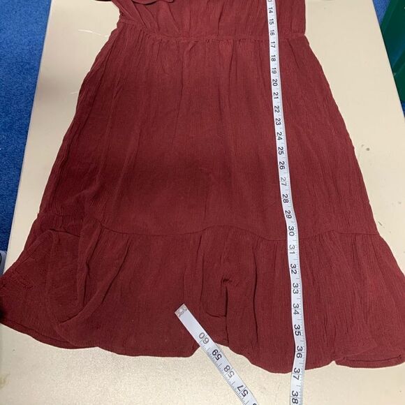 $5 ADD ON ITEM/NWT cold shoulder maroon stretchy dress - Picture 8 of 9